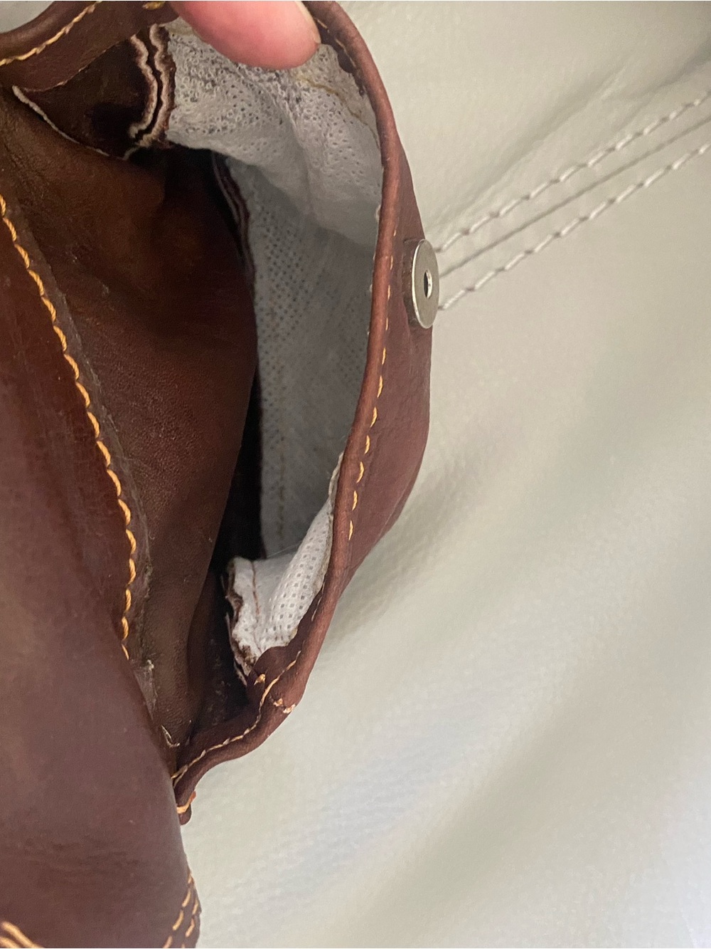 Vintage Y2K Vera Pelle Italian Brown Leather Shoulder Bag with Buckle Straps - Picture 8 of 10